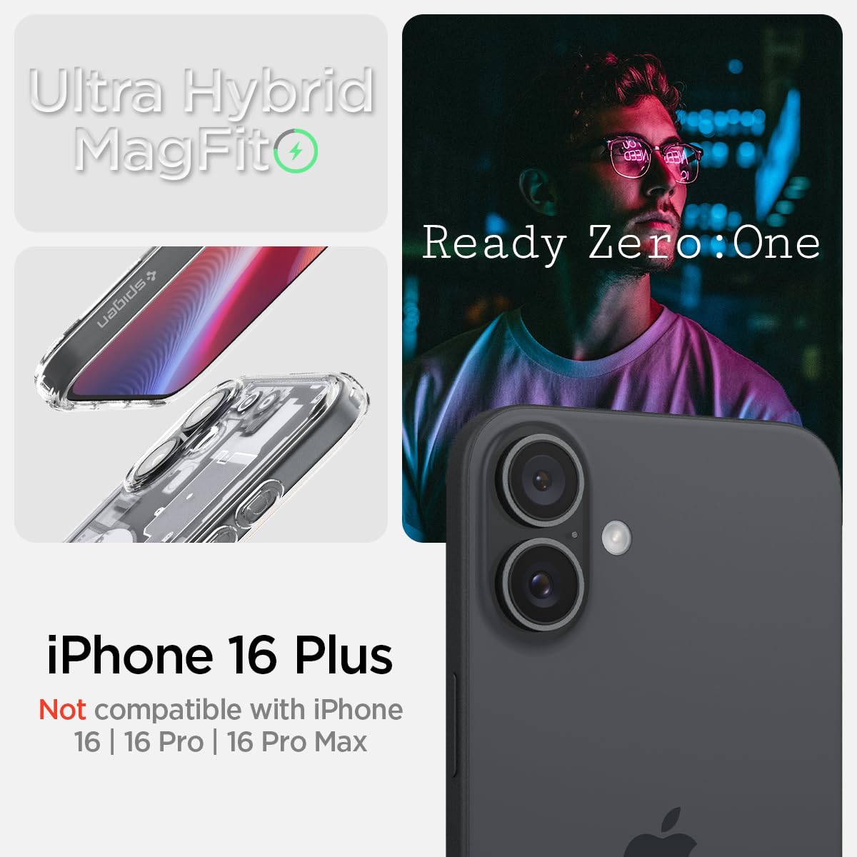 Spigen iPhone 16 Plus Case – Ultra Hybrid Zero One (MagFit) - Amazon US image 2