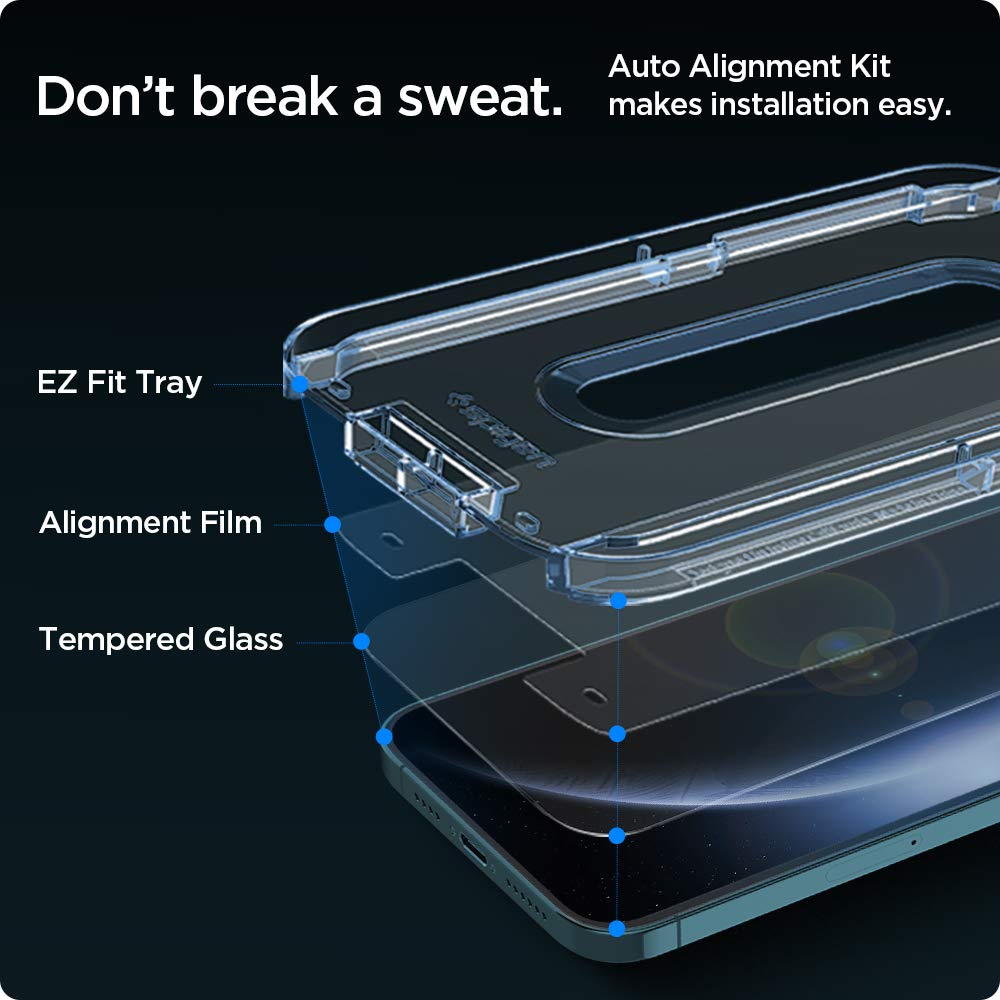 Spigen iPhone 12 Pro Max Screen Protector – GLAS.tR EZ Fit - Amazon restore image 3
