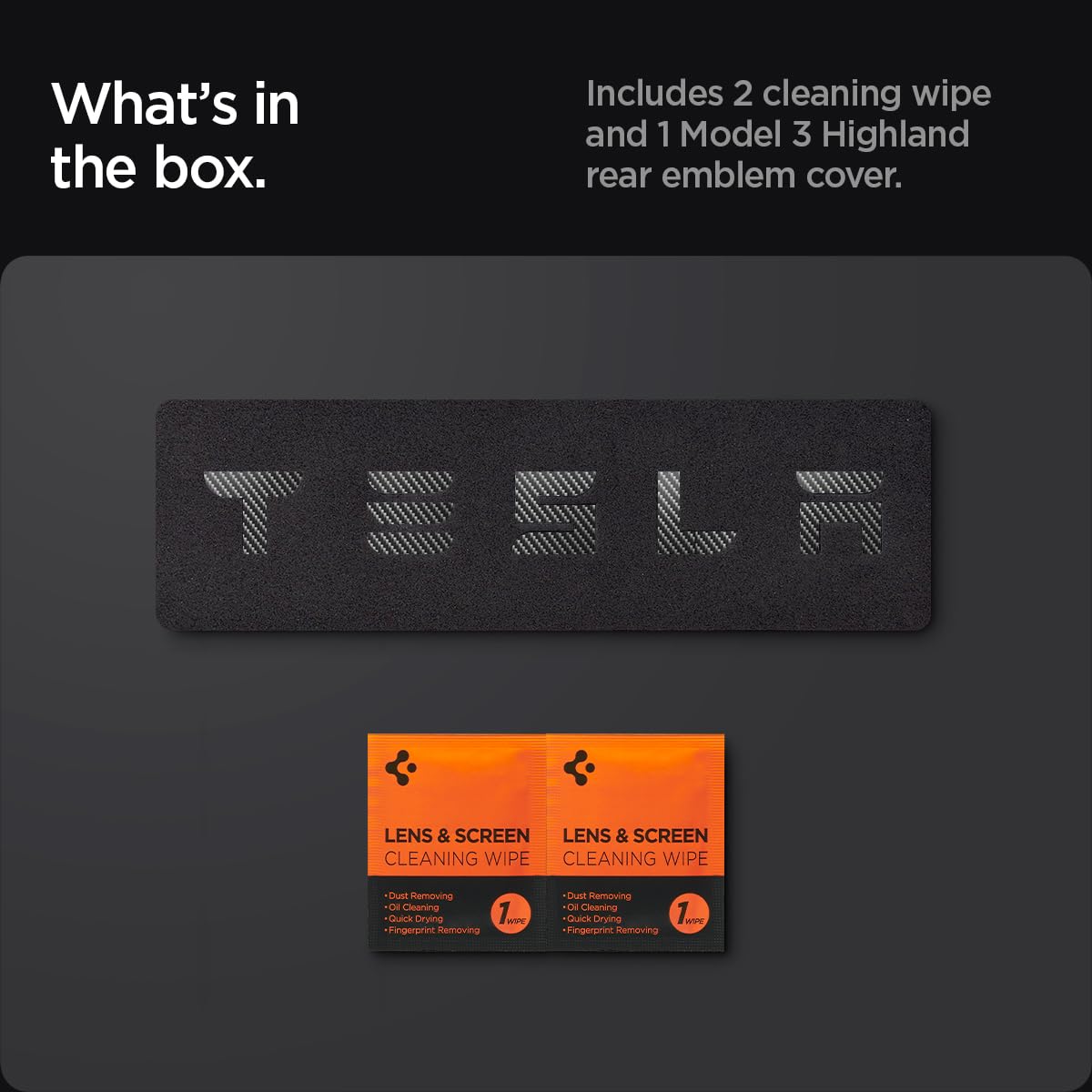 Spigen rear emblem cover package contents