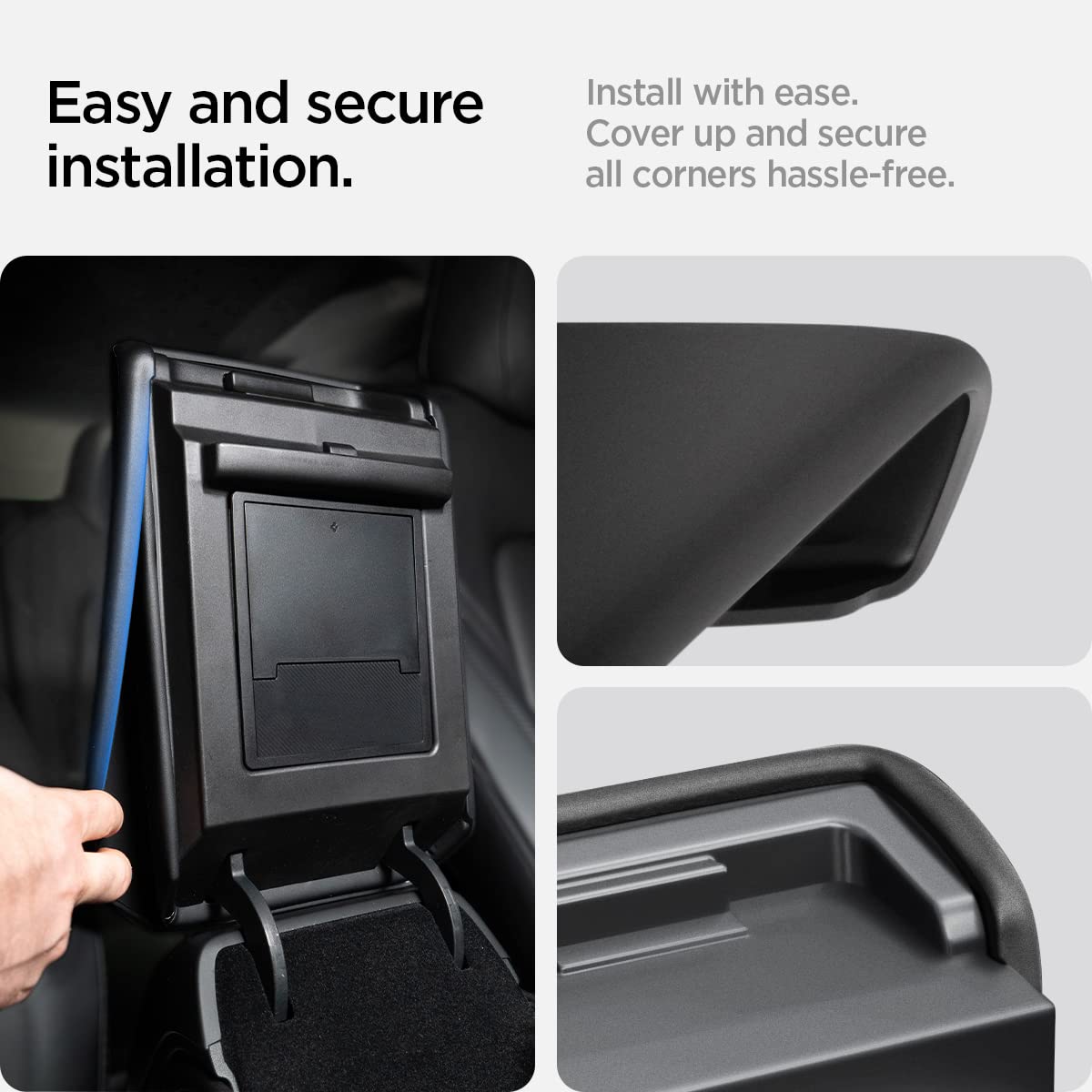 Spigen Tesla center console armrest cover black view 7