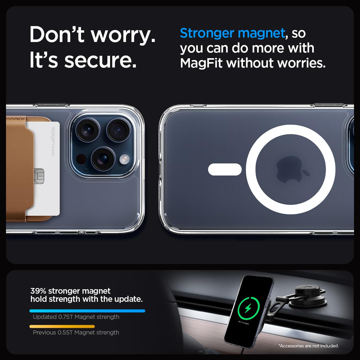 Spigen Ultra Hybrid (MagFit) case for iPhone 15 Pro in Frost Clear – detail image 4