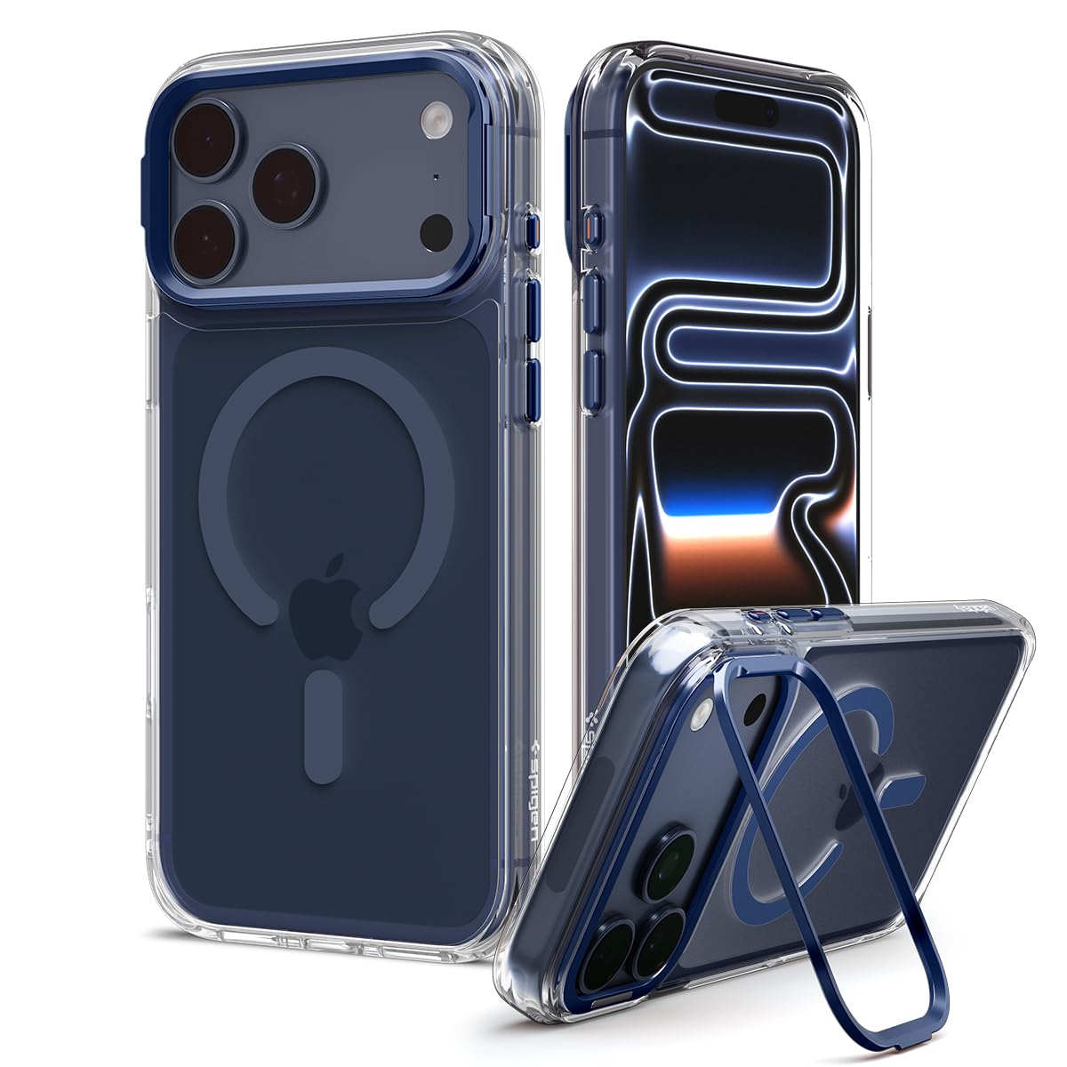 Clear Deep Blue Spigen iPhone 18 Pro Max / 17 Pro Max Phone Case – Ultra Hybrid Optik S (MagFit)