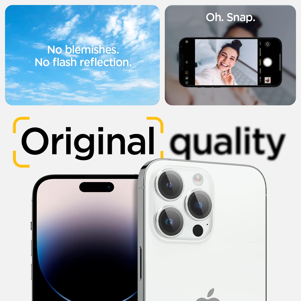Spigen iPhone 17 Pro Max / 17 Pro Lens Protector – Optik Pro EZ Fit - Silver - AGL05599 - image 6
