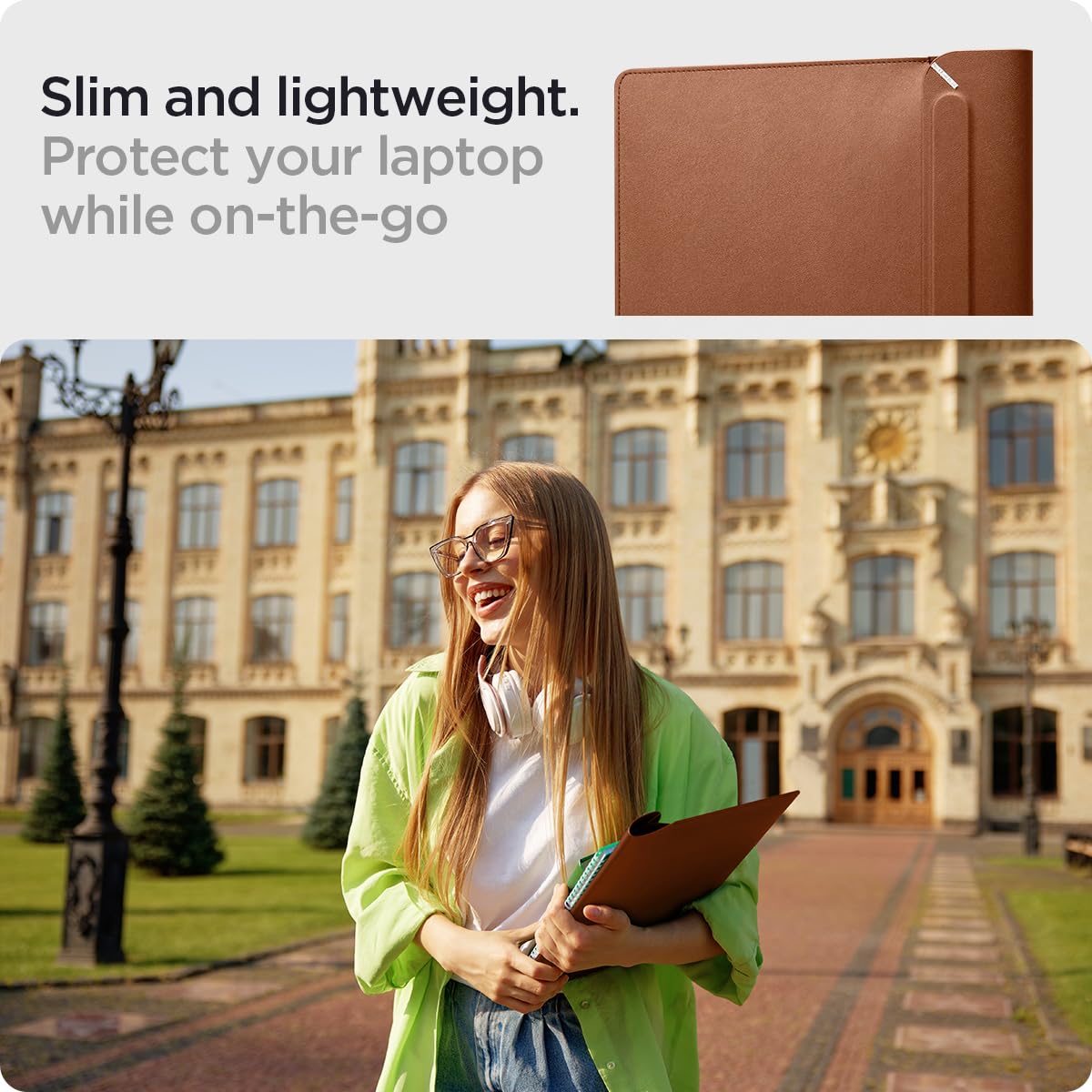 Spigen Valentinus 16-Inch Laptop Sleeve - Classic Brown - image 2
