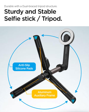 Spigen S571W 24.4-inch MagFit selfie stick tripod - package contents