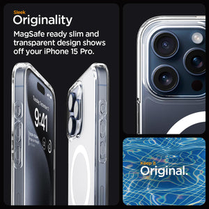 Spigen Ultra Hybrid (MagFit) case for iPhone 15 Pro in Frost Clear – detail image 2