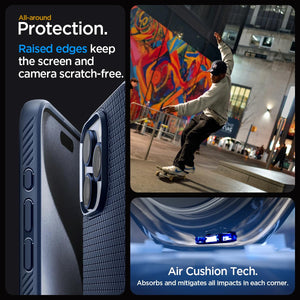Spigen Liquid Air case for iPhone 15 Pro in Navy Blue – alternate detail 4