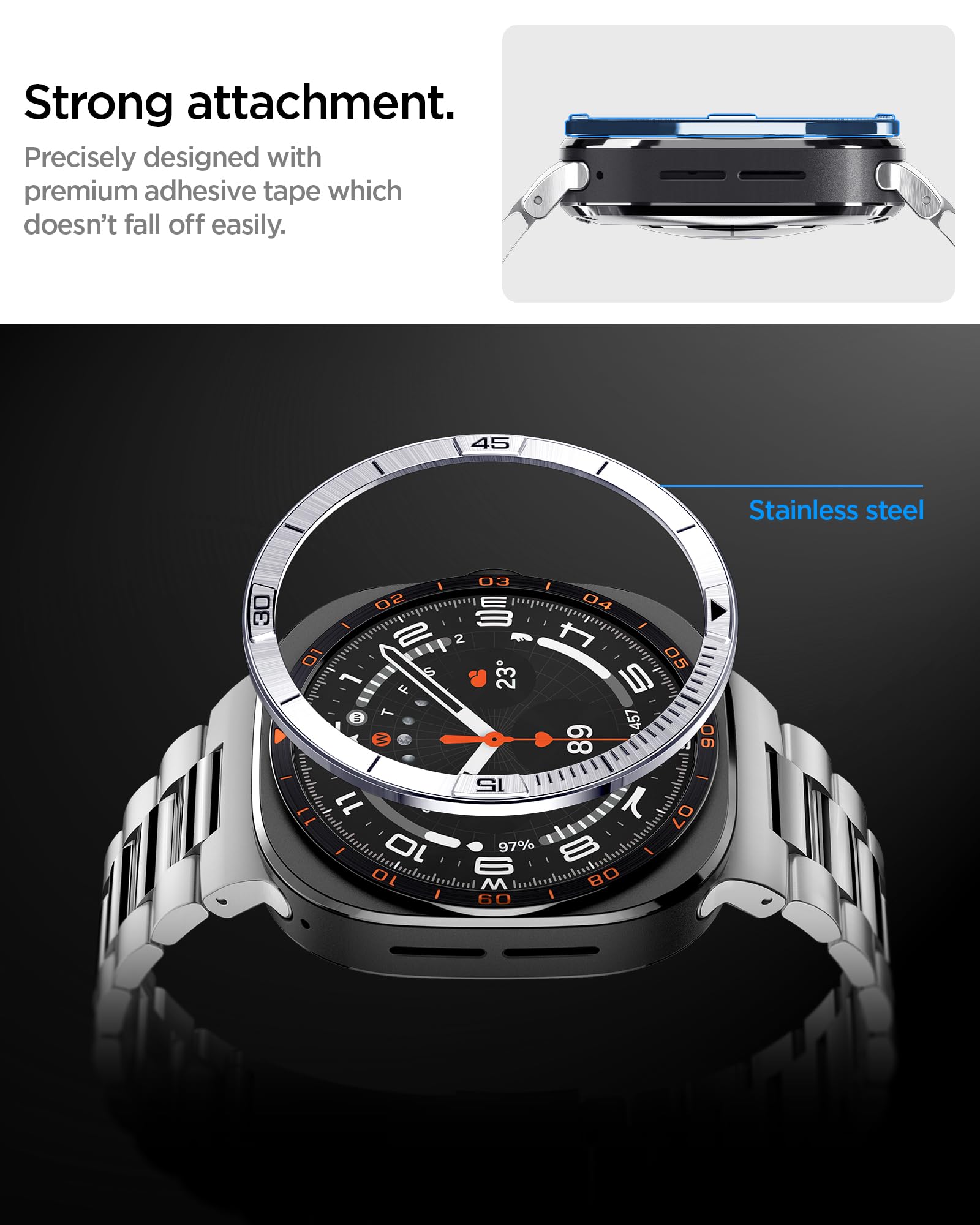 Spigen Galaxy Watch Ultra 2 47mm Bezel Ring - Bezel Tune - Silver - image 6
