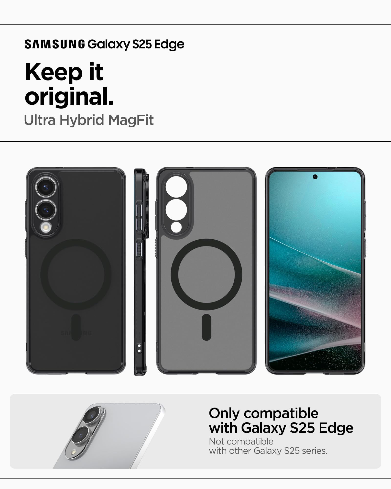 Spigen Galaxy S25 Edge Case - Ultra Hybrid MagFit - Frost Black - image 2