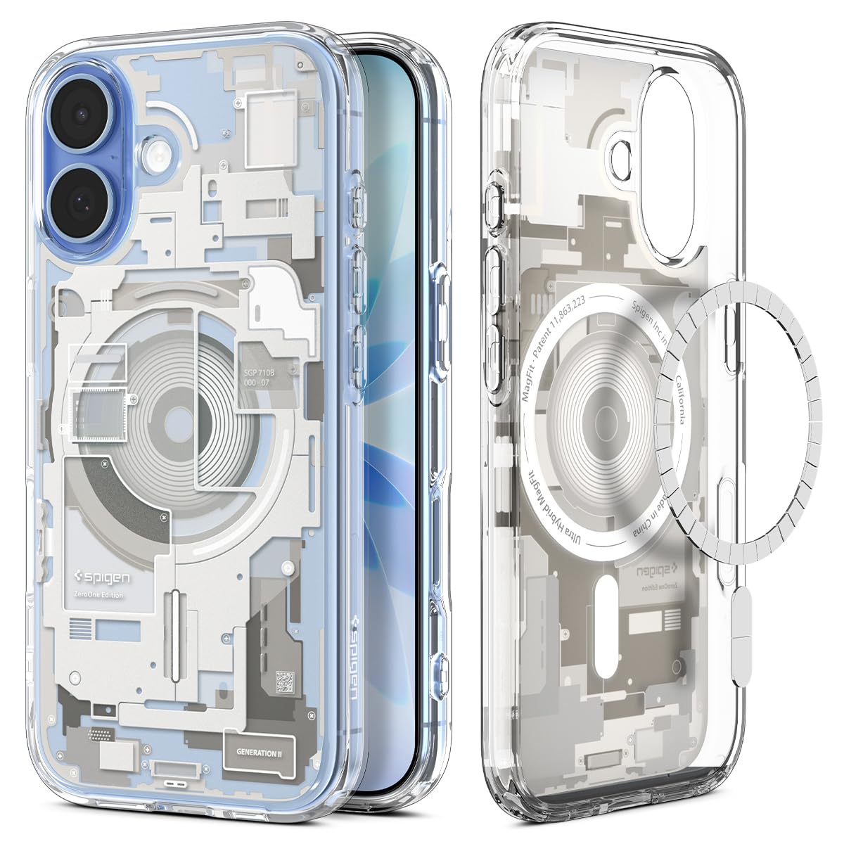 Spigen iPhone 17 Case – Ultra Hybrid Zero One (MagFit) - Zero One Natural Titanium - image 1