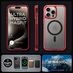 Spigen iPhone 15 Pro Max Case – Ultra Hybrid (MagFit) - Deep Red - image 7