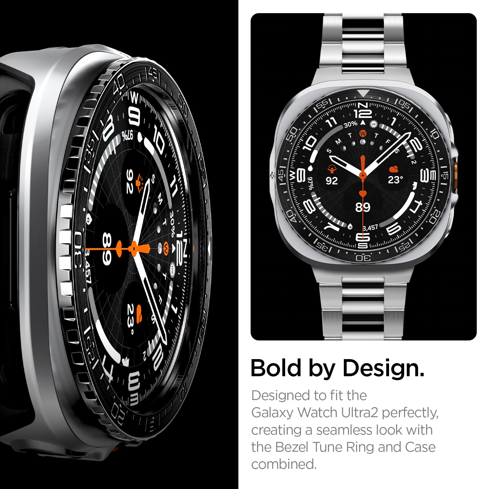 Spigen Galaxy Watch Ultra 2 47mm Bezel Case - Bezel Tune Pro - Black - image 3