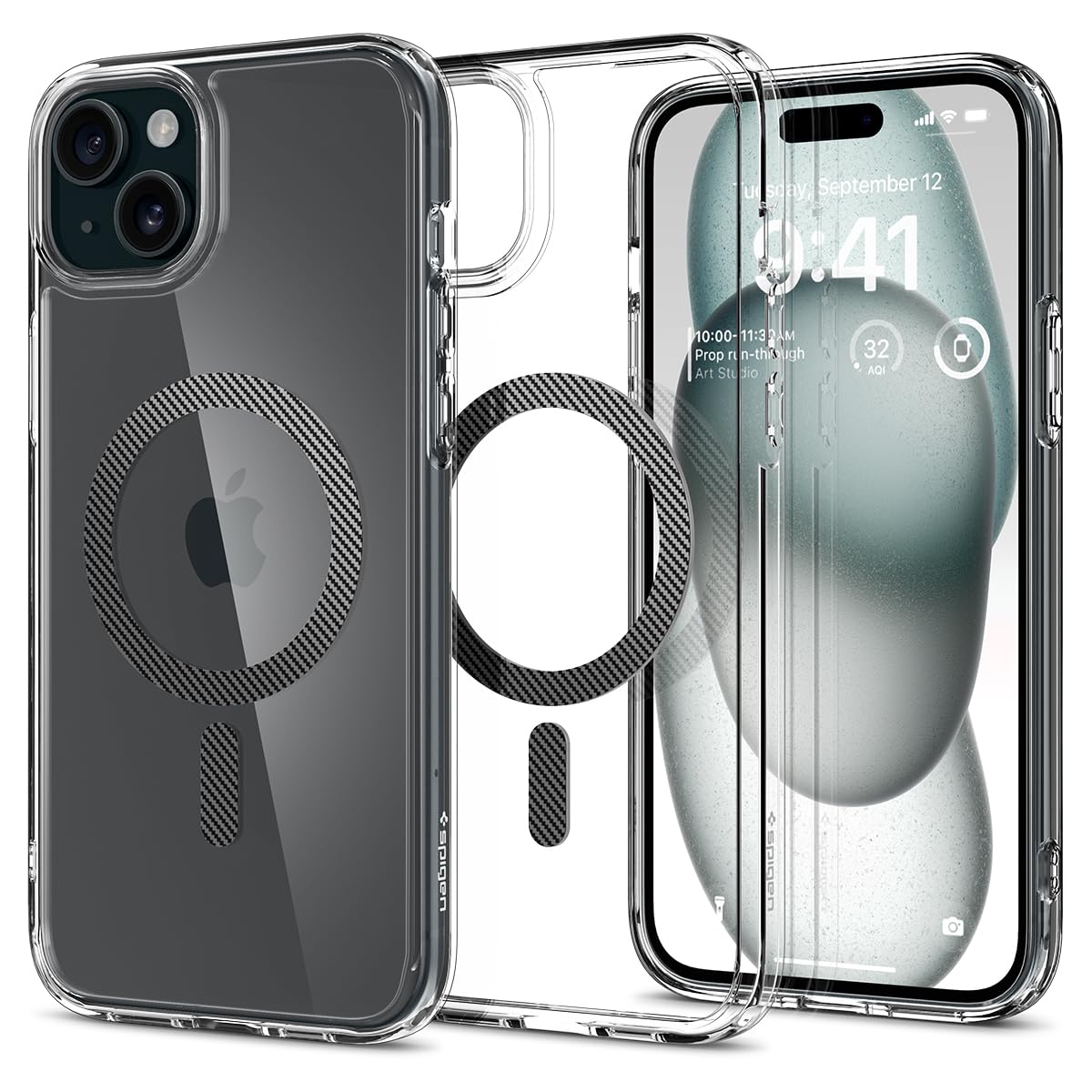 Spigen iPhone 15 Plus Case Ultra Hybrid MagFit - Carbon Fiber - ACS06663 - image 1