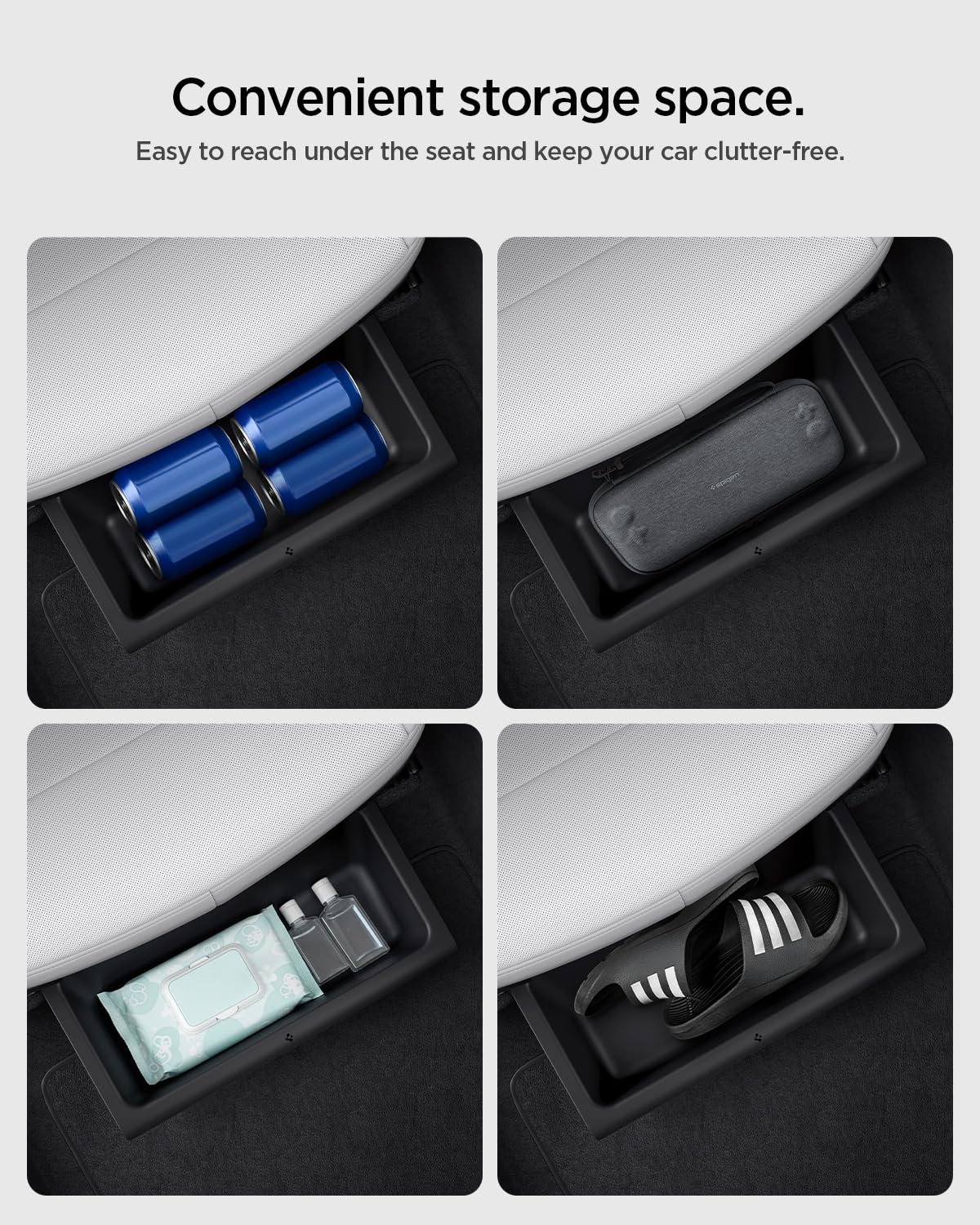Spigen Tesla Model Y Juniper underseat storage organizer view 3