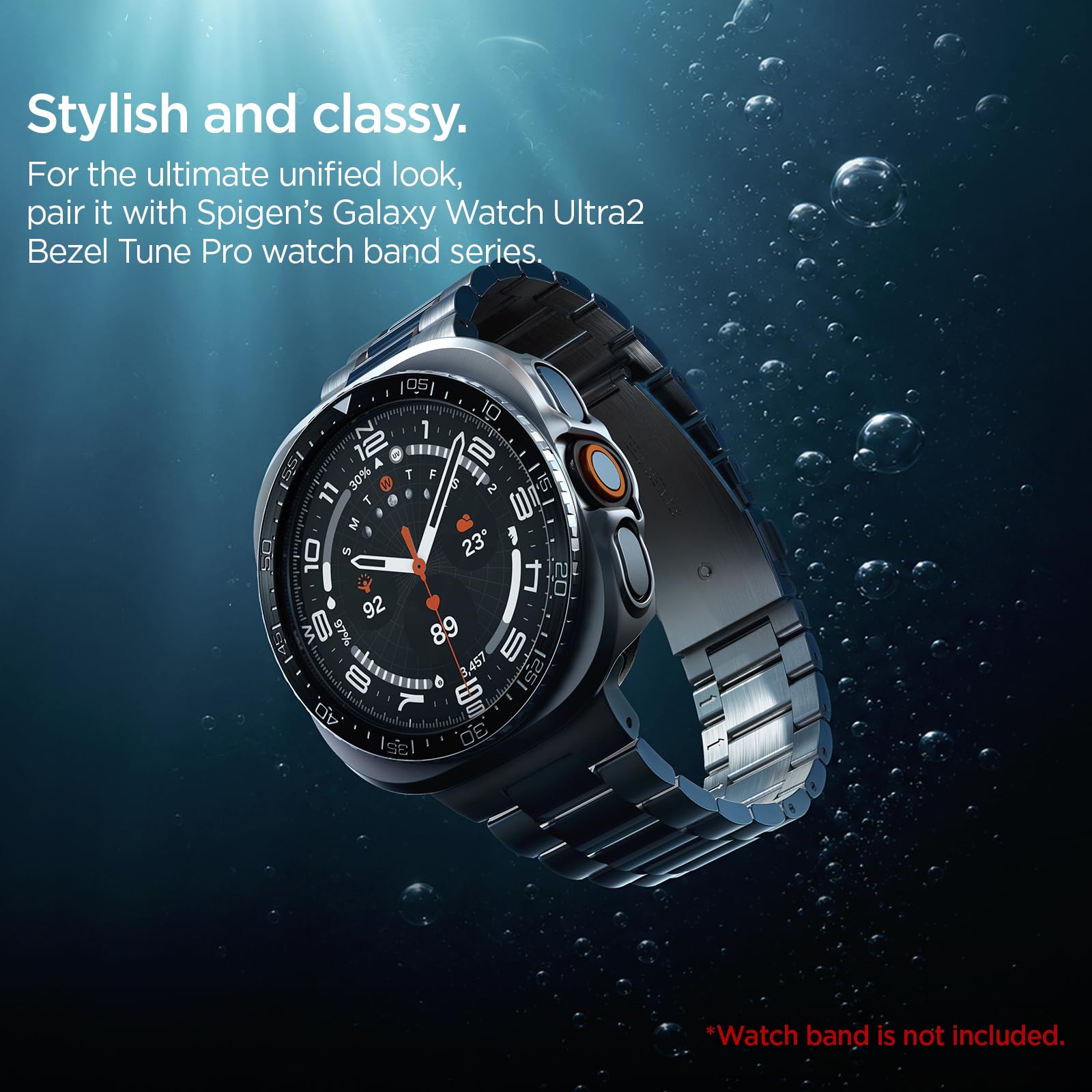 Spigen Galaxy Watch Ultra 2 47mm Bezel Case - Bezel Tune Pro - Black - image 6