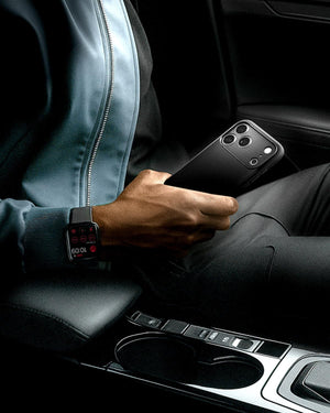 Spigen iPhone 17 Pro Rugged Armor MagFit case in Matte Black - lifestyle view