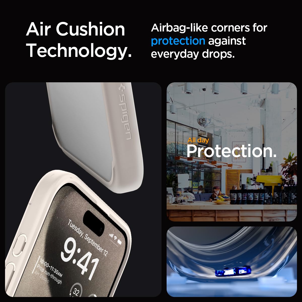 Spigen Ultra Hybrid case for iPhone 15 Pro Max in Natural Titanium – detail image 3