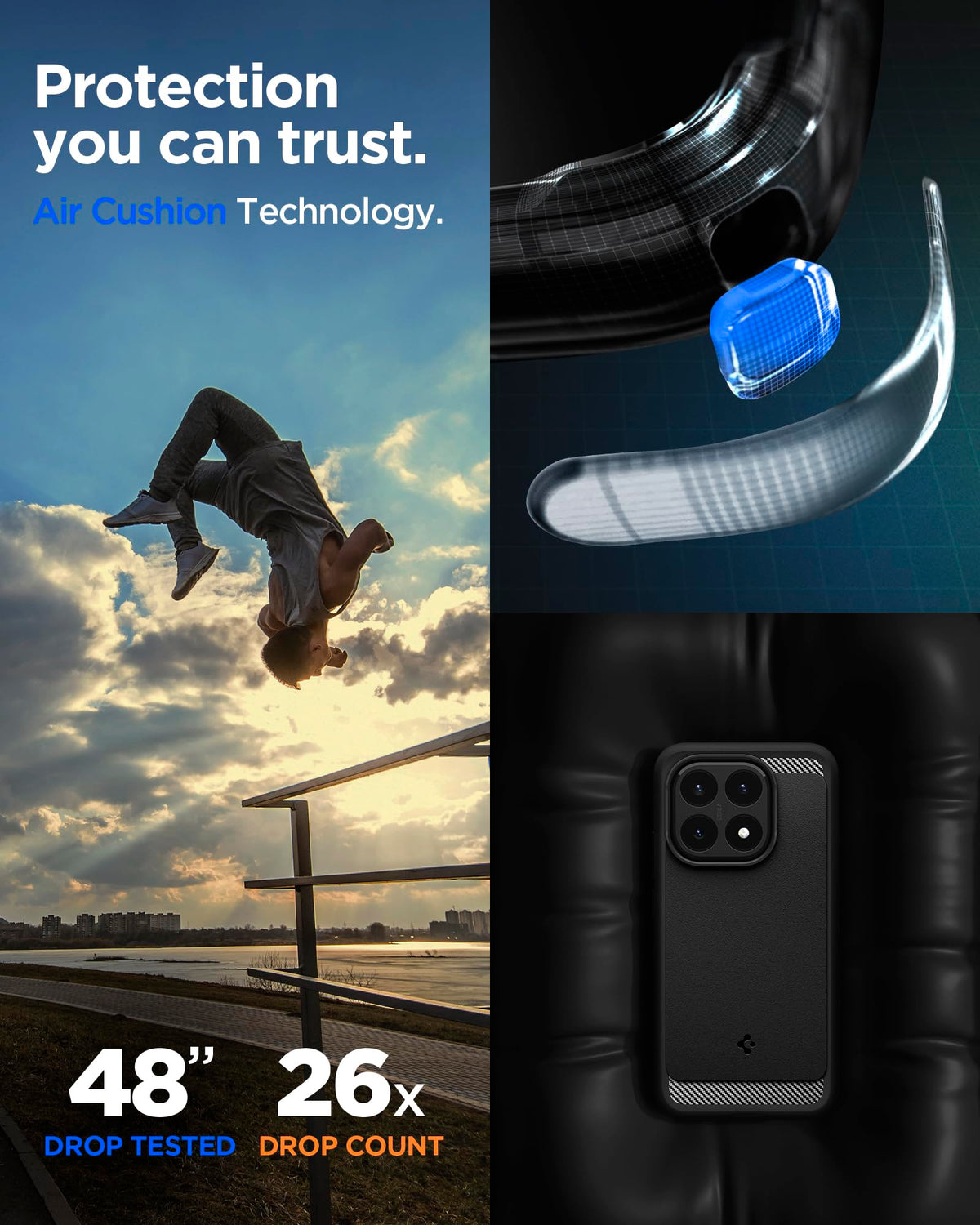 Spigen Xiaomi 15T Case – Rugged Armor Air Cushion corner protection detail