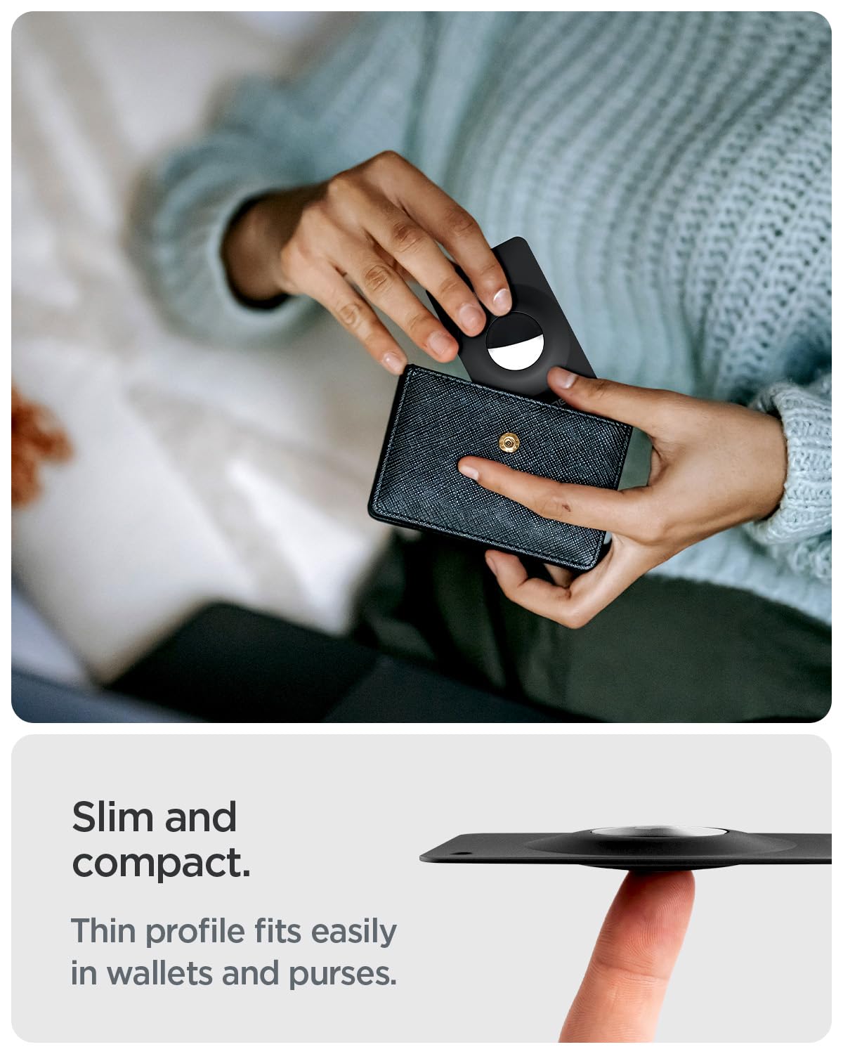 Spigen AirTag Air Fit 2 Slim Wallet Holder - slim wallet profile