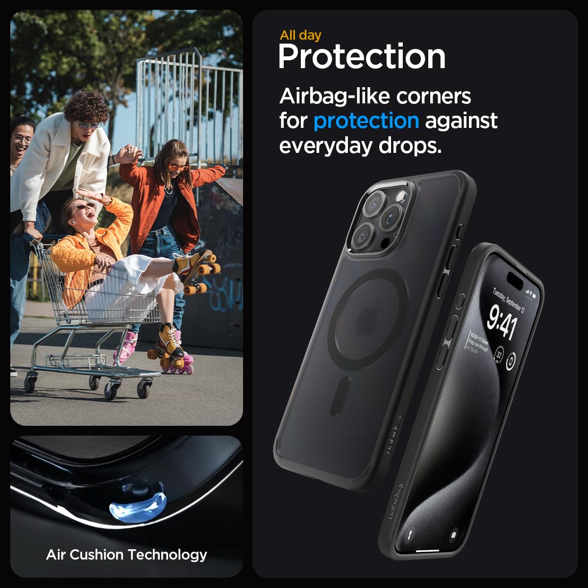 Spigen iPhone 15 Pro Max / 15 Pro / 15 Case – Ultra Hybrid (MagFit) - Frost Black