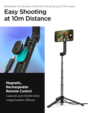 Spigen S571W 24.4-inch MagFit selfie stick tripod - usage and rotation detail