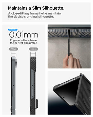 Spigen Galaxy Z Flip 8 Case Air Skin Aramid MagFit – Black – slim-profile construction