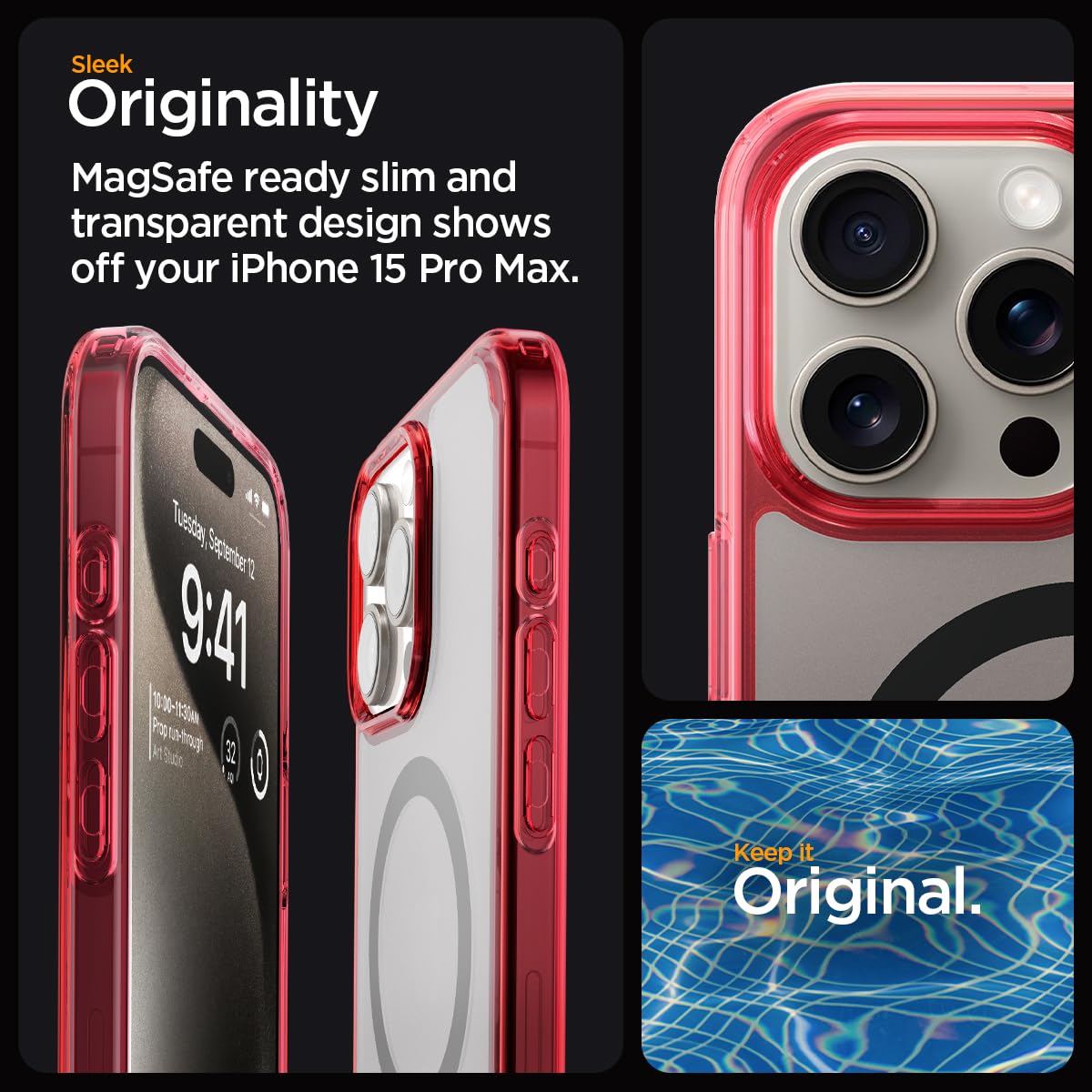 Spigen iPhone 15 Pro Max Case – Ultra Hybrid (MagFit) - Deep Red - image 3