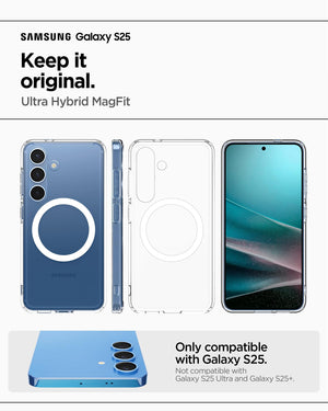 Spigen Galaxy S25 Case - Ultra Hybrid MagFit - Clear White - image 2