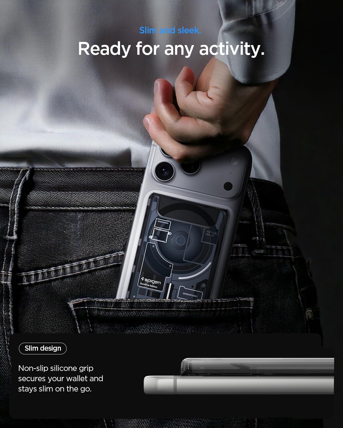 Zero One Black Ultra Hybrid wallet slim profile