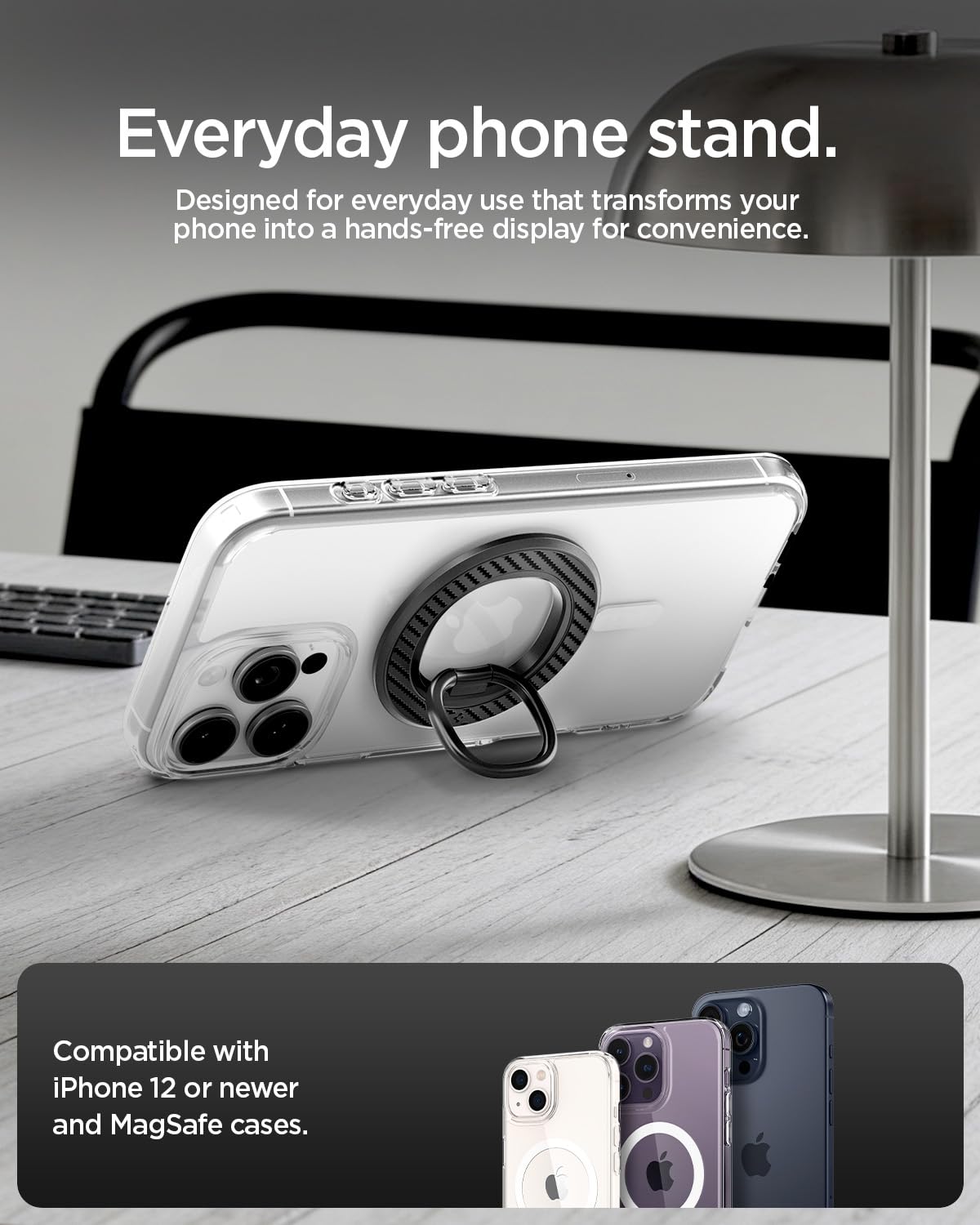 Spigen O-Mag MagFit+ MagSafe Phone Grip with Stand - everyday phone stand