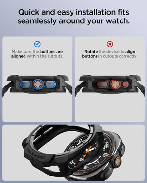 Spigen Galaxy Watch Ultra 2 47mm Case - Rugged Armor - Matte Black - image 5