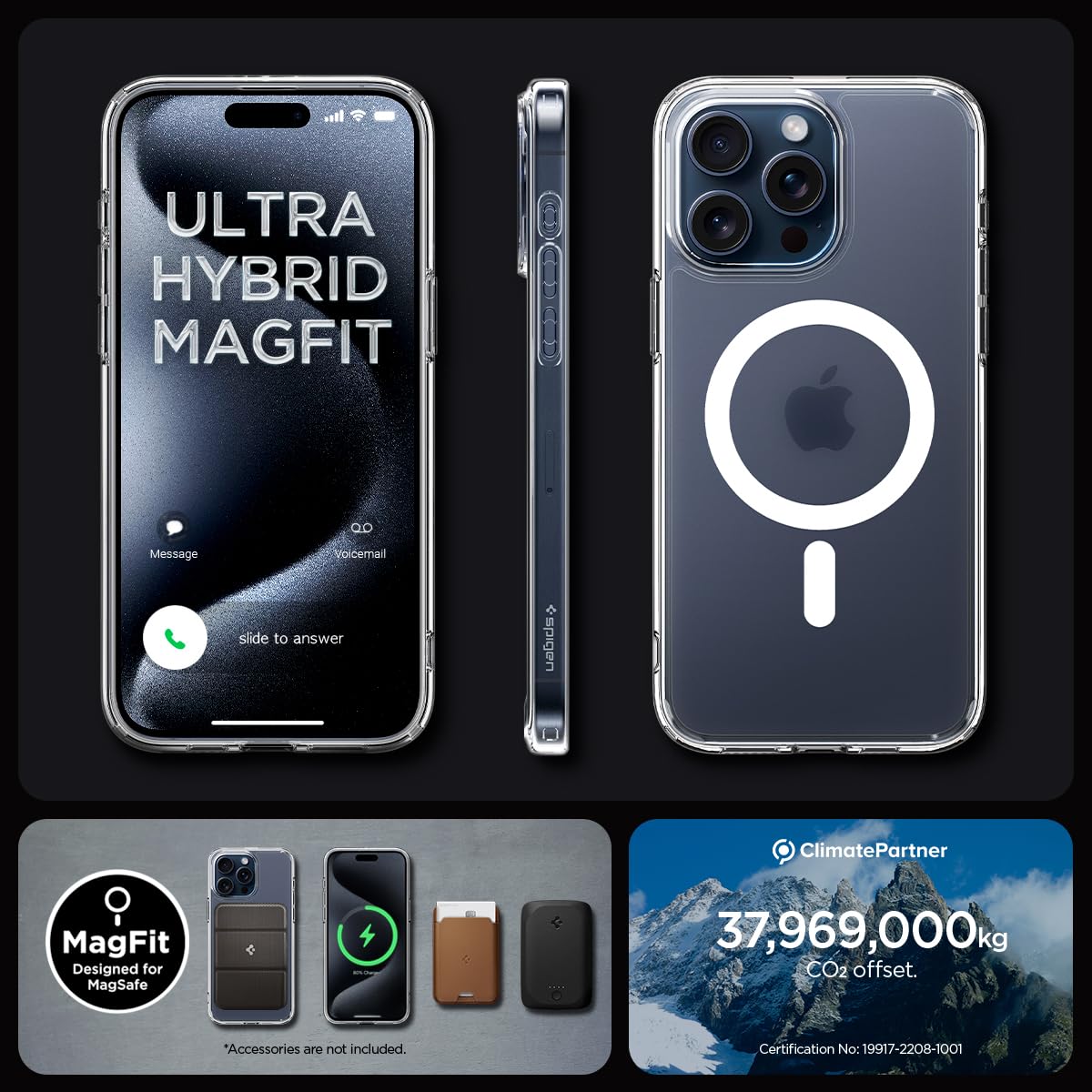 Spigen Ultra Hybrid (MagFit) case for iPhone 15 Pro in Frost Clear – detail image 6