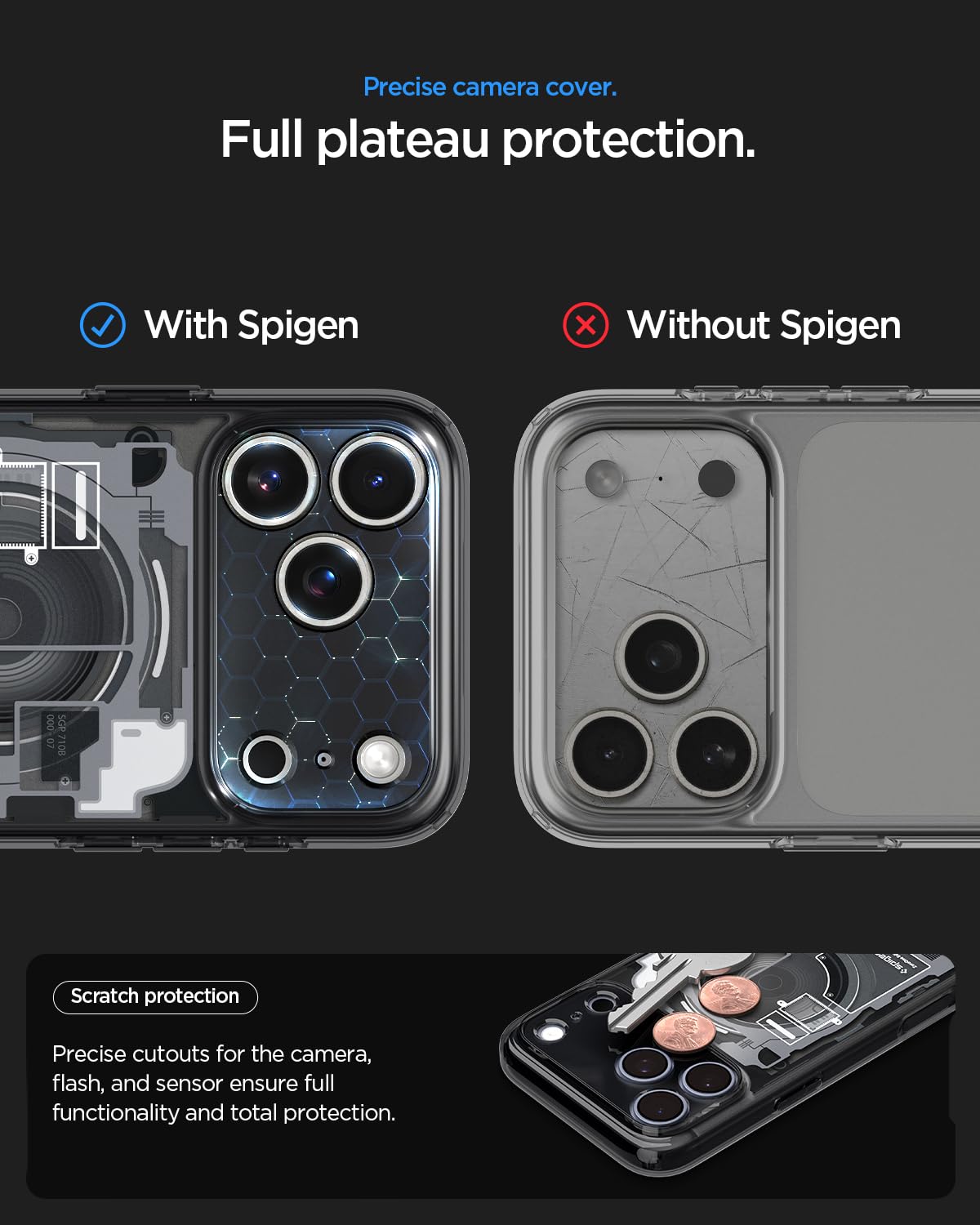 Spigen iPhone 17 Pro Max Ultra Hybrid Zero One MagFit case in Zero One Black - camera plateau protection
