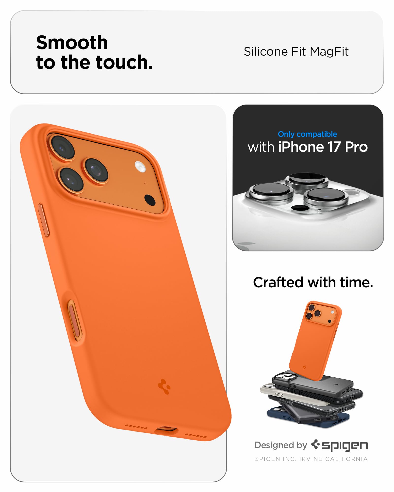 Spigen iPhone 17 Pro Case – Silicone Fit (MagFit) - Cosmic Orange - image 2