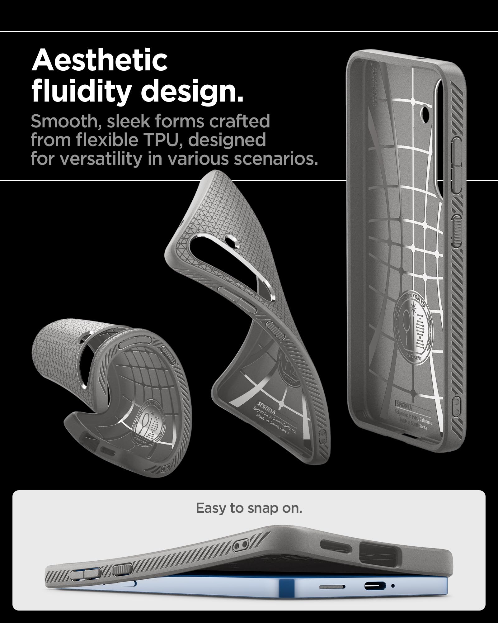 Spigen Galaxy S25 Liquid Air Marble Gray case view 5