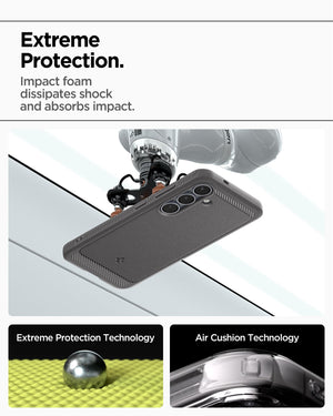 Spigen Galaxy S25 Rugged Armor MagFit Marble Gray case view 6
