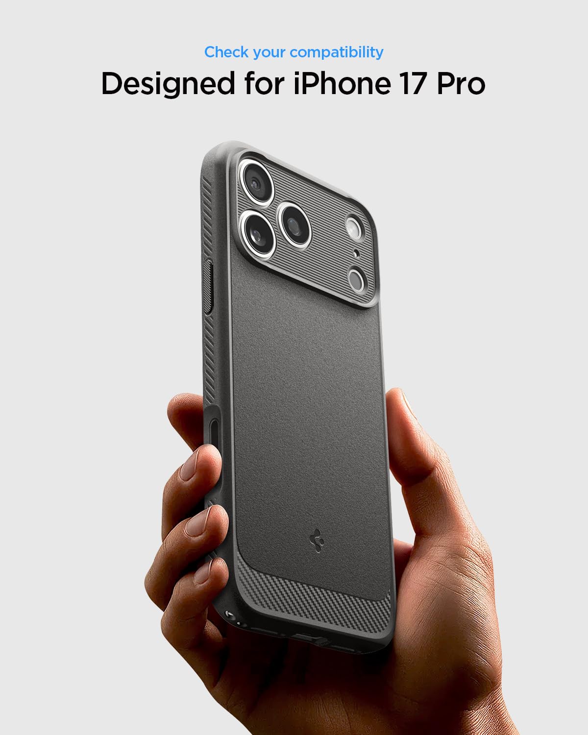 Spigen iPhone 17 Pro Rugged Armor MagFit case in Gray - compatibility confirmation