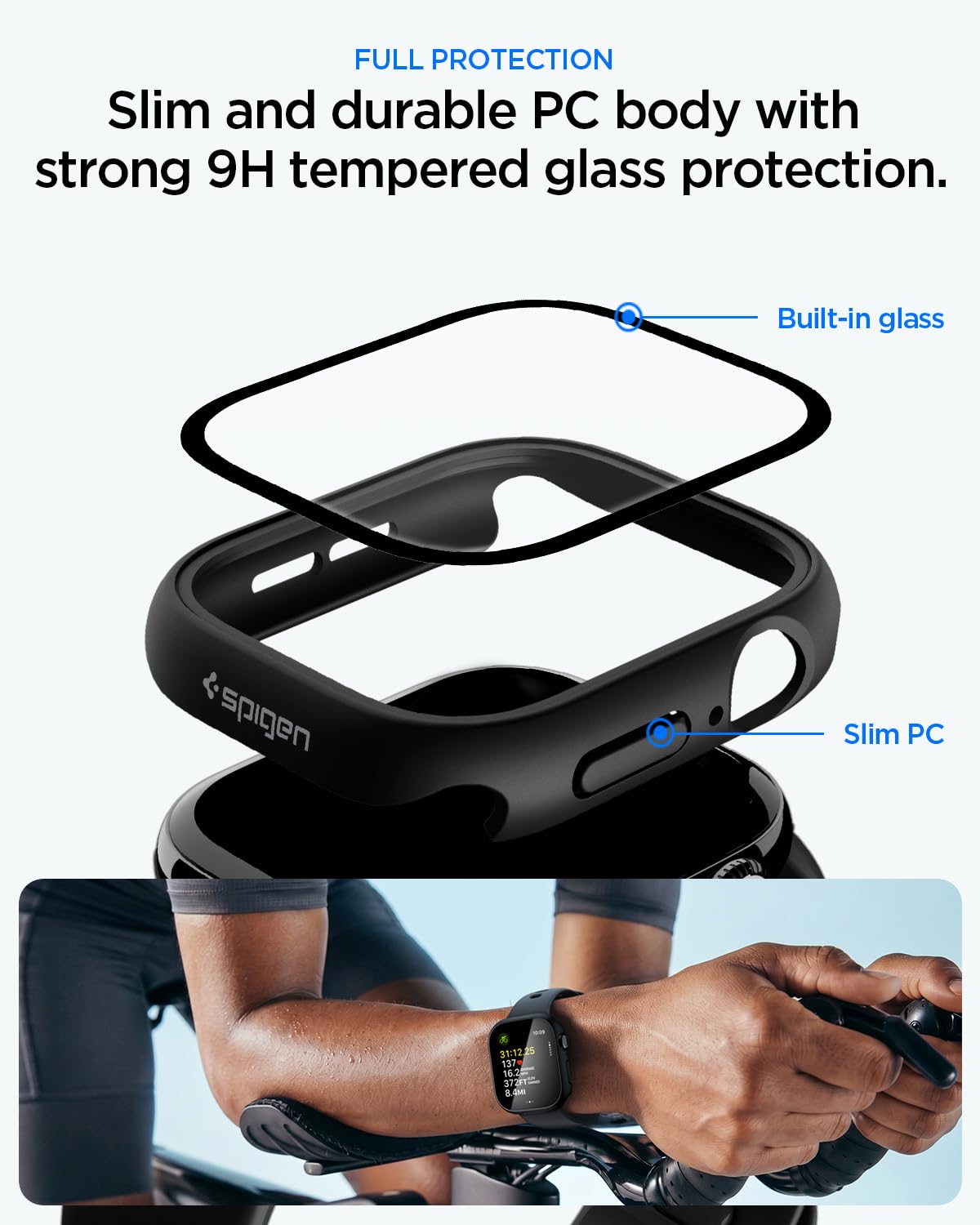 Spigen Thin Fit 360 Apple Watch Series 11/10 42mm Waterproof Case - Black - image 3