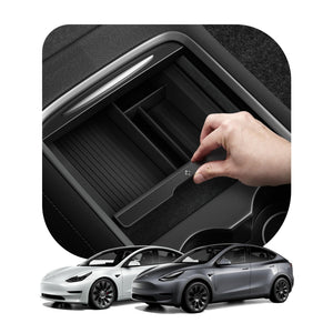 Spigen Tesla Model Y and Model 3 center console organizer sliding tray