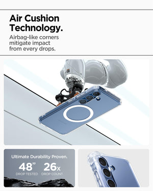 Spigen Galaxy S25 Case - Ultra Hybrid MagFit - Clear White - image 7