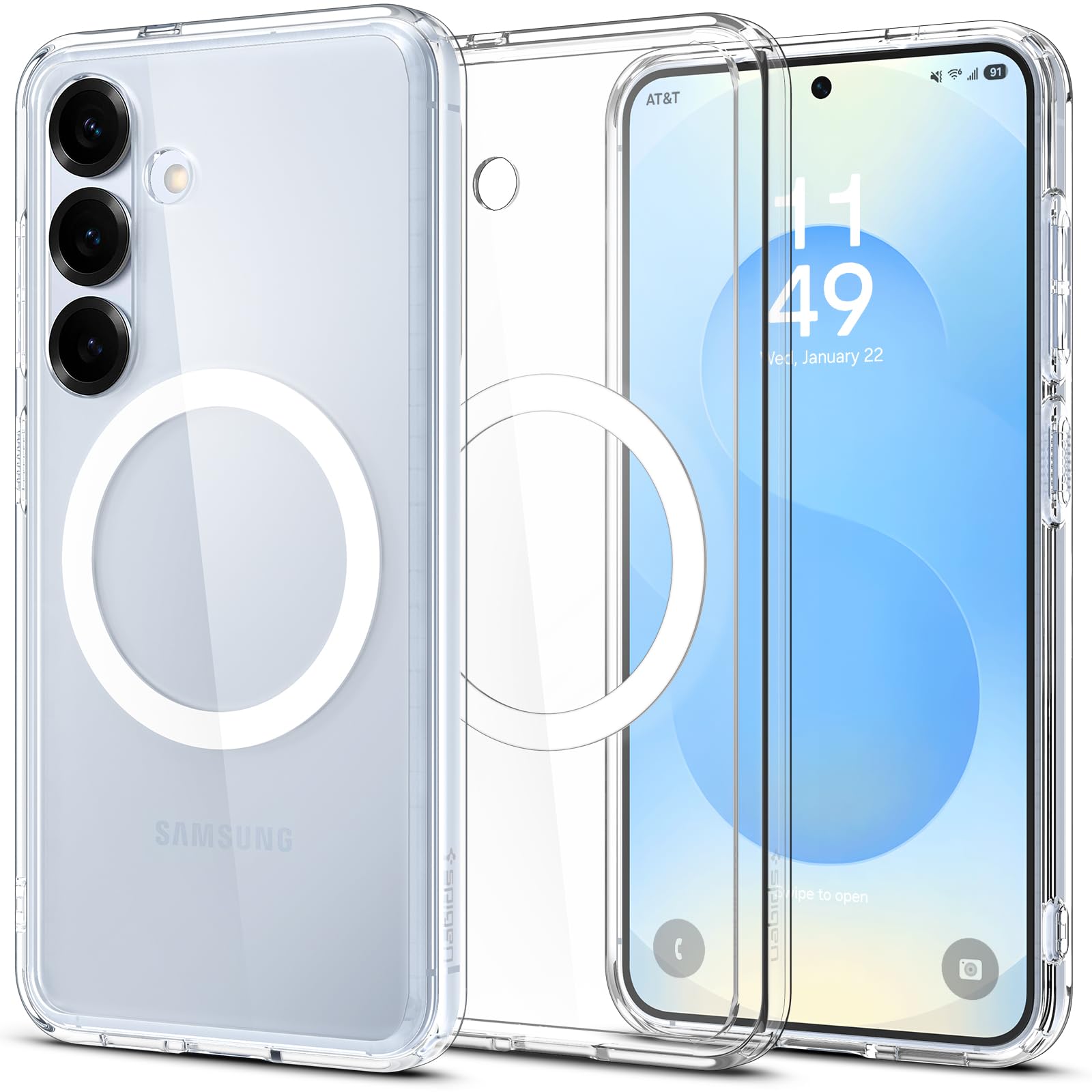 Spigen Galaxy S25 Case - Ultra Hybrid MagFit - Clear White