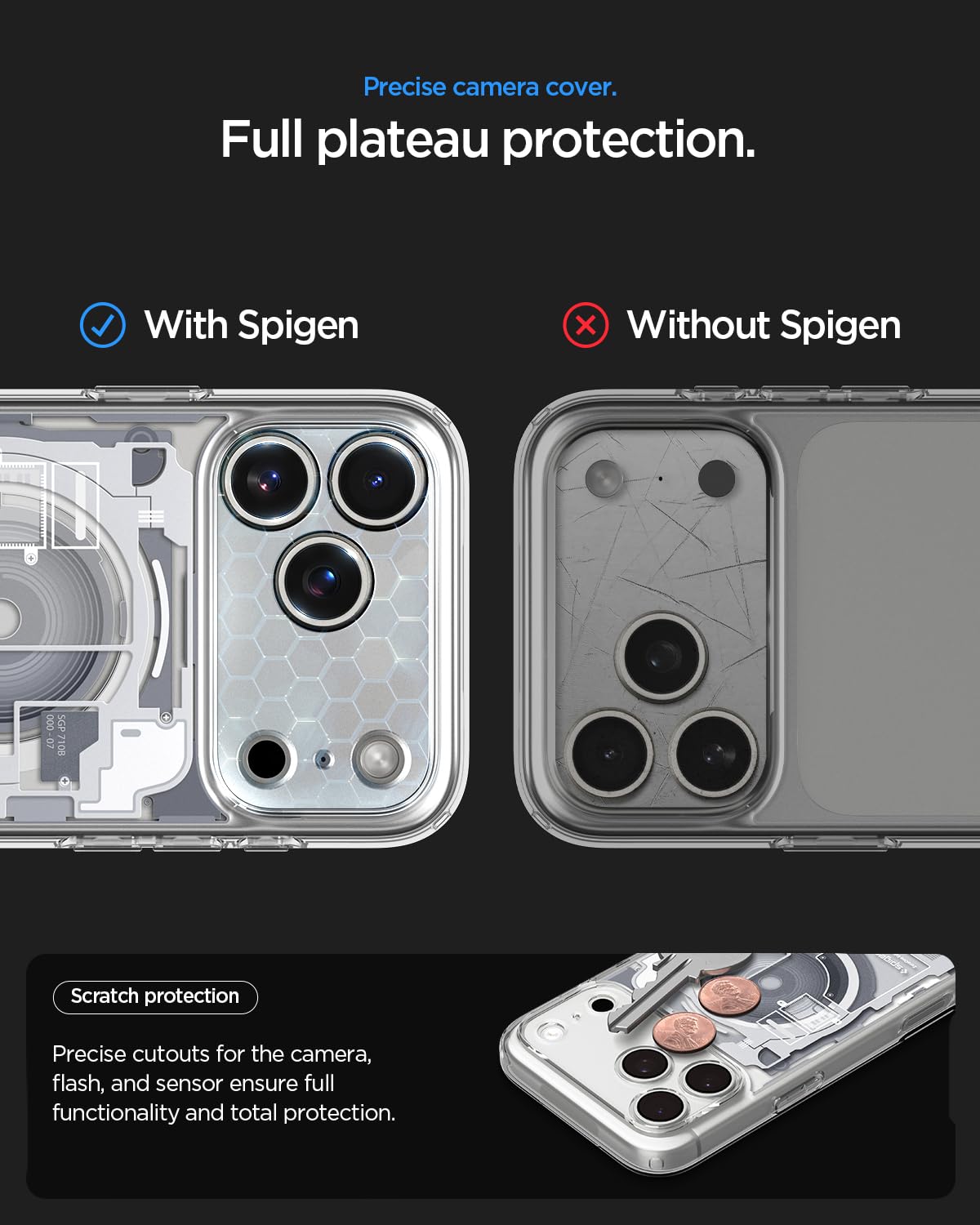 Spigen iPhone 17 Pro Max Ultra Hybrid Zero One MagFit case in Zero One White - camera plateau protection