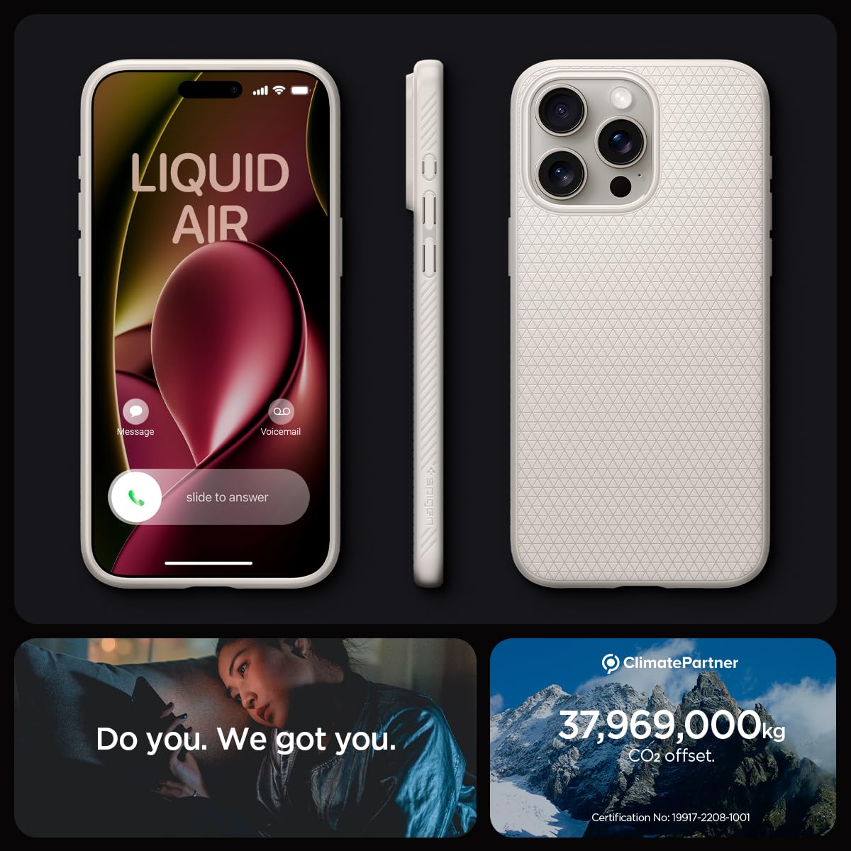 Spigen Liquid Air case for iPhone 15 Pro in Natural Titanium – alternate detail 6
