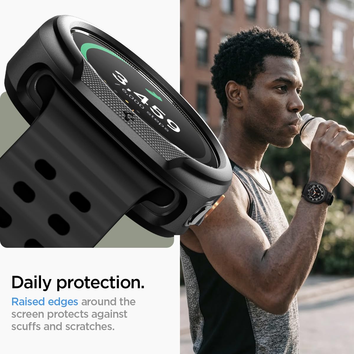 Spigen Galaxy Watch Ultra 2 47mm Case - Liquid Air - Matte Black - image 4