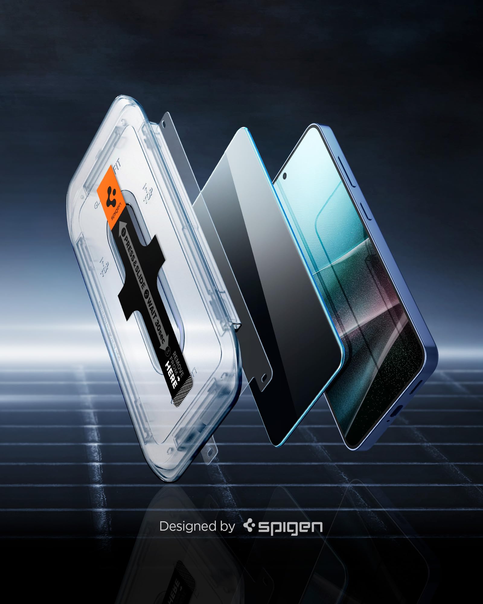 Spigen Galaxy S25 / S24 Privacy Screen Protector - Glas.tR EZ Fit (2 Pack) - Privacy - image 4