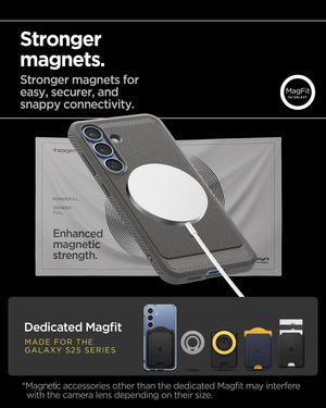 Spigen Galaxy S25 Rugged Armor MagFit Marble Gray case view 7