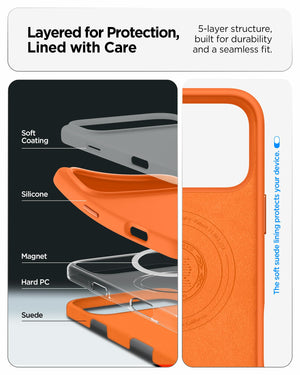 Spigen iPhone 17 Pro Case – Silicone Fit (MagFit) - Cosmic Orange - image 7