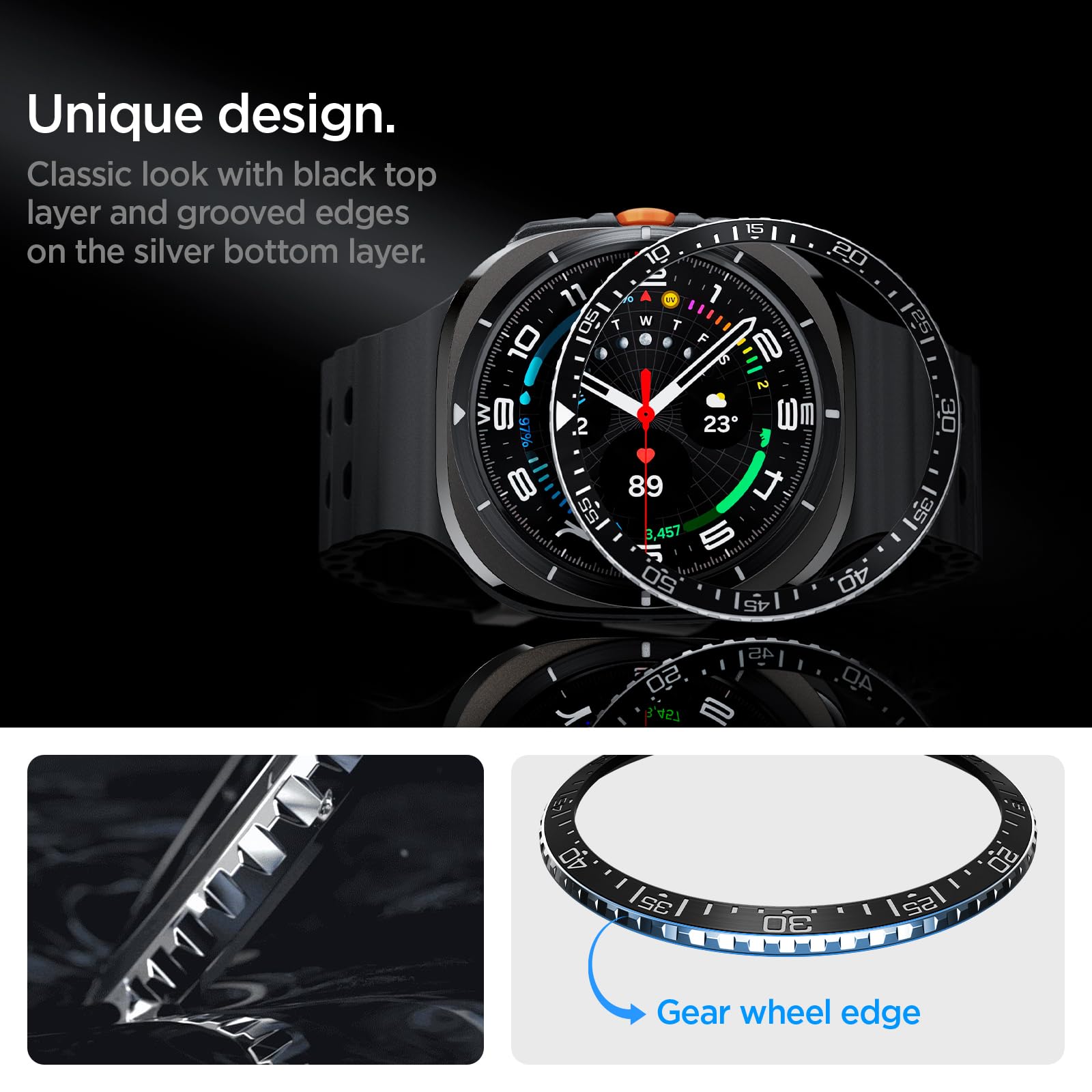 Spigen Galaxy Watch Ultra 47mm Bezel Ring - Bezel Tune - Black - ACS08428 - image 3