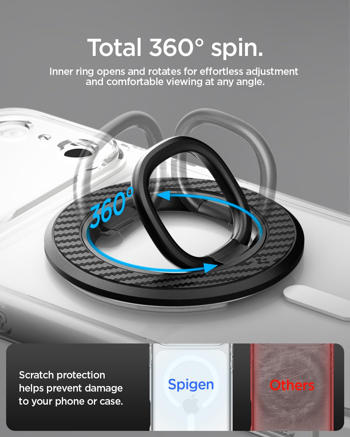 Spigen O-Mag MagFit+ MagSafe Phone Grip with Stand - 360-degree ring
