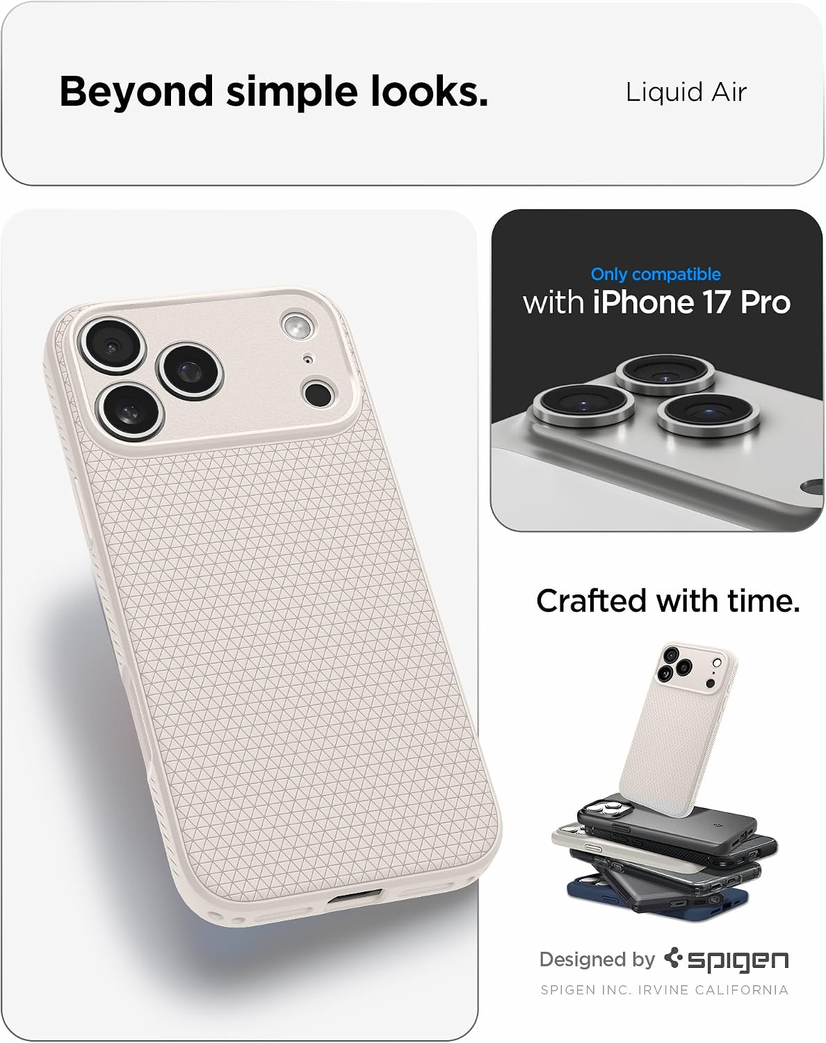 Spigen iPhone 17 Pro Liquid Air case in Natural Titanium - iPhone 17 Pro compatibility confirmation